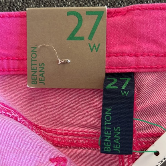 United Colors of Benetton hot pink skinny jeans. NWT Barbiecore - Picture 9 of 11